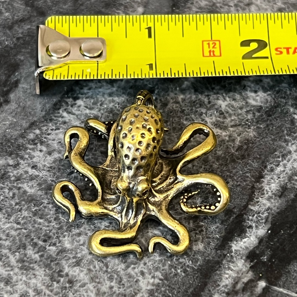 Solid Brass Octopus Vintage-style Sculpture Desk Decor - Picture 11 of 16